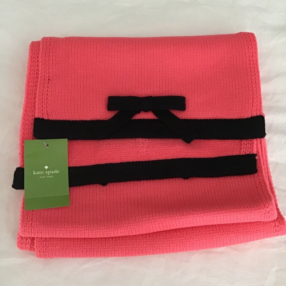 Kate Spade Scarf, pink with black accent